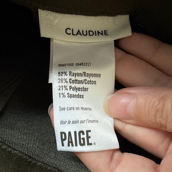 NWT NEW PAIGE Claudine Mystical Green Coated High Waist Jeans Size 29 - Picture 6 of 8